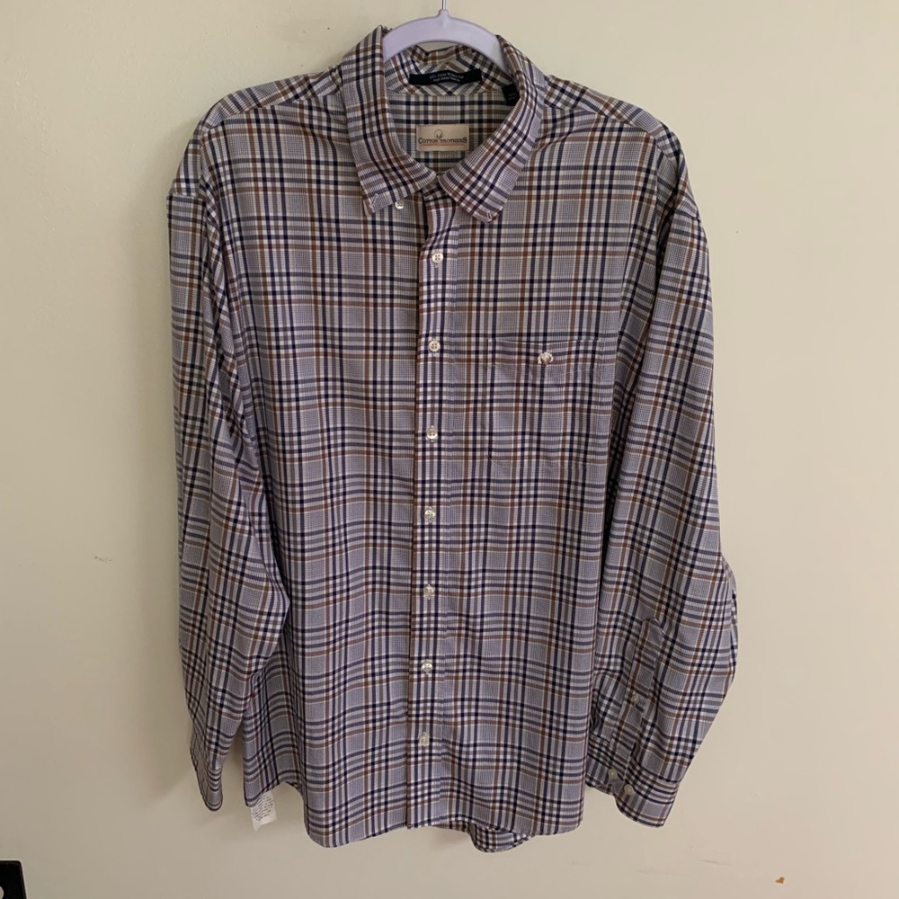 Men's Plaid Shirt - Blue and Brown